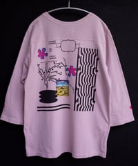 “天々向上Remix Collage”  3/4Sleeve-baseball T-shirts