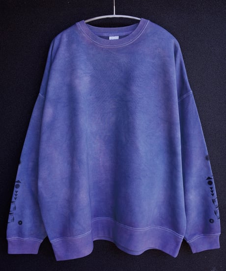“EUREKA”Collage Crewneck Pullover-Plants Dyeing ver