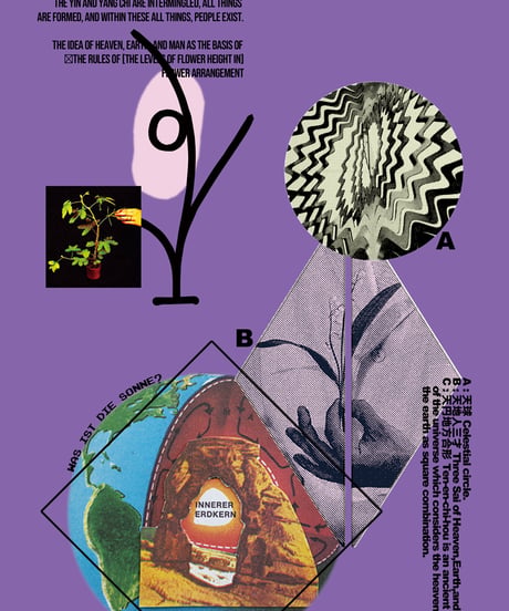 “Tawoyaka Branches” Collage 3/4Sleeve-Plants Dyeing ver