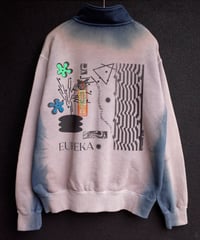 “EUREKA”Collage Crewneck Pullover-Plants Dyeing ver