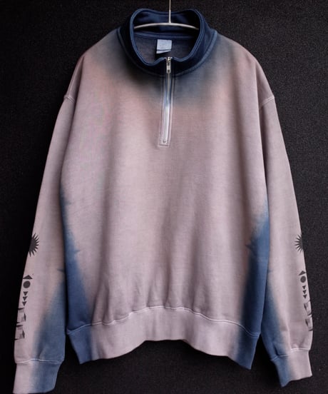 “RelaxBalance”Collage Half zip sweat-Plants Dyeing ver