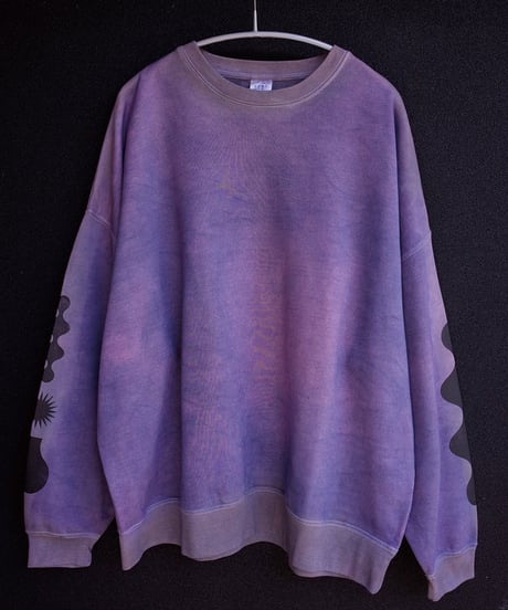 “Orchid Collage”  Crewneck Pullover-Plants Dyeing ver