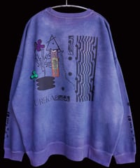 “EUREKA”Collage Crewneck Pullover-Plants Dyeing ver