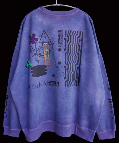 “EUREKA”Collage Crewneck Pullover-Plants Dyeing ver