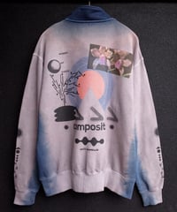 “RelaxBalance”Collage Half zip sweat-Plants Dyeing ver