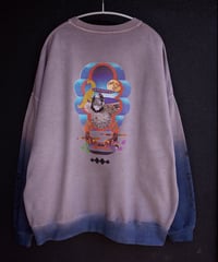 “Tsukuyodori__.exe” Crewneck Pullover-Plants Dyeing ver