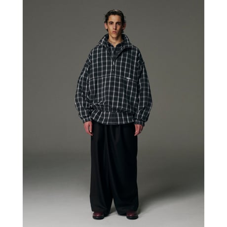 AD PROCESSING HEAVY FLANNEL CHECK HALF ZIP PULLOVER