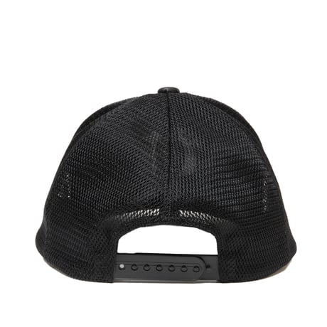 FAUX LEATHER 5 PANEL MESH CAP