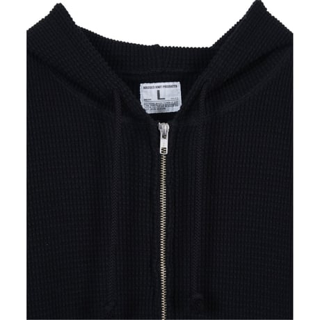 WAFFLE SWEAT HOODED ZIP