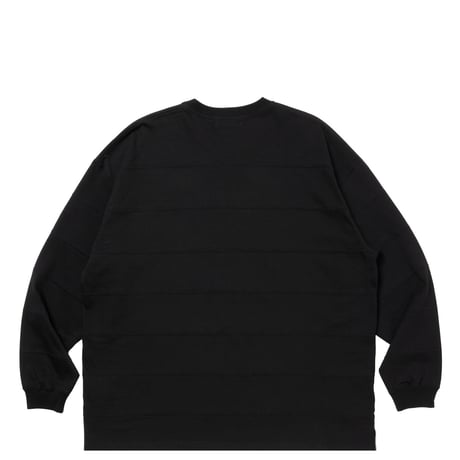 PLAITED JERSEY PANELING BORDER L/S TEE