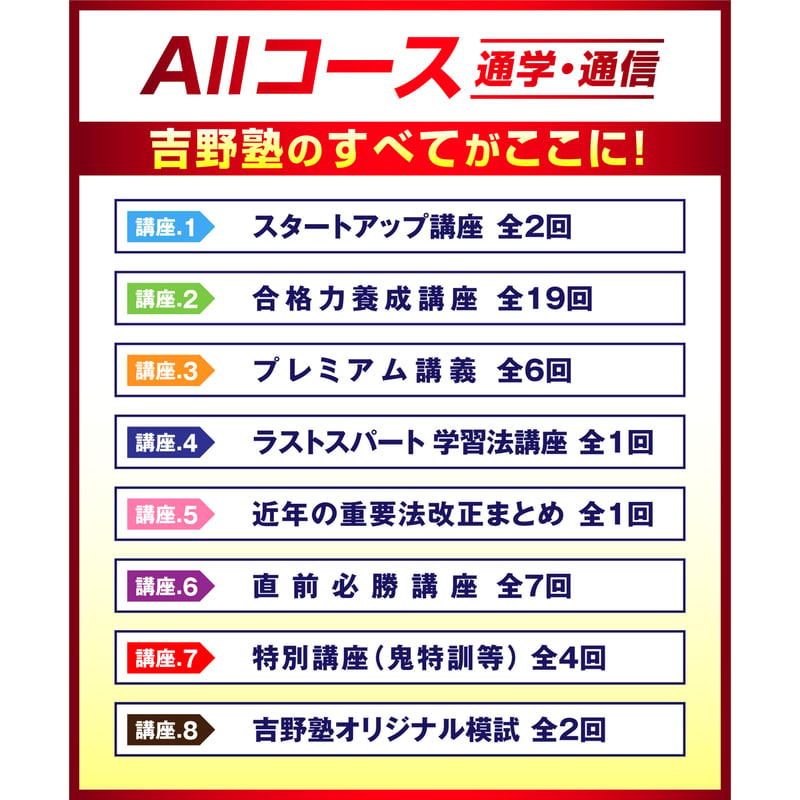 宅建2026 ◇Allコース 通学講座（東京会場）◇ | 宅建ストアーズ 吉野塾