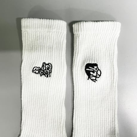 【Ryohei Kaneda】Instructional Graphics 刺繍靴下 （ホワイト）