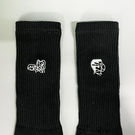【Ryohei Kaneda】Instructional Graphics 刺繍靴下（ブラック）