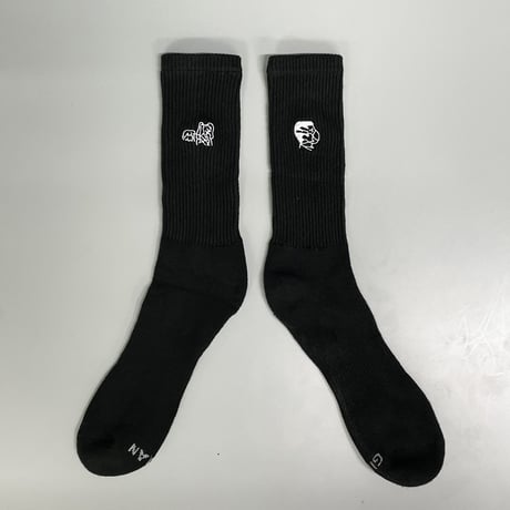 【Ryohei Kaneda】Instructional Graphics 刺繍靴下（ブラック）