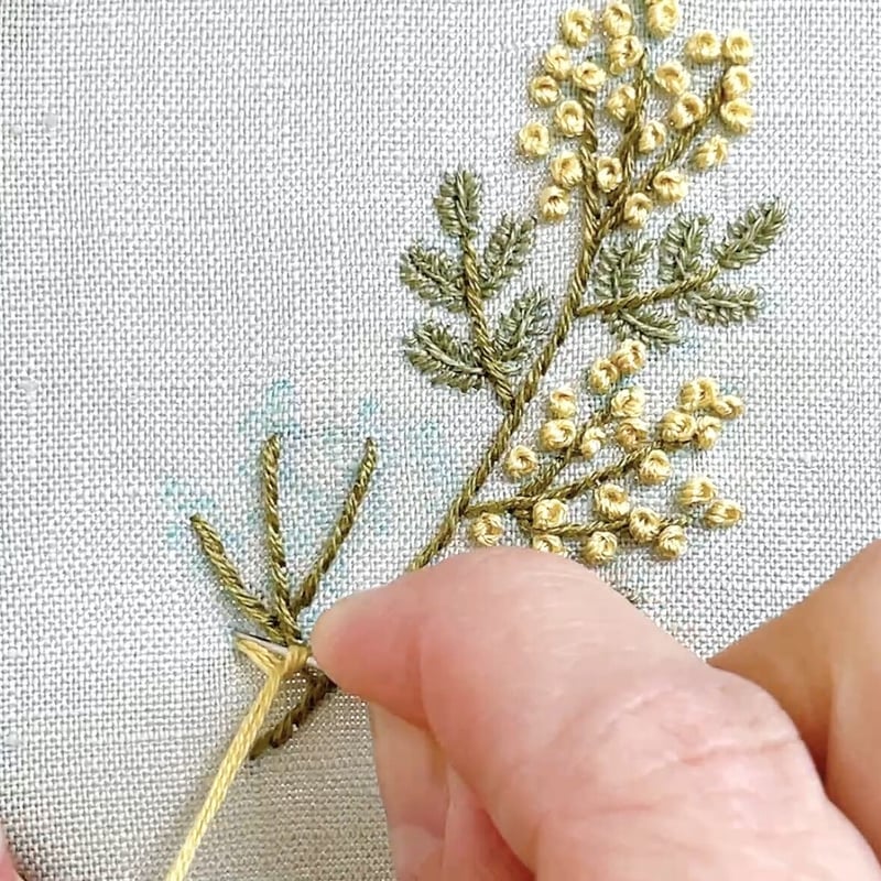 刺繍図案PDF】ミモザ のニードルブック | ACE embroidery