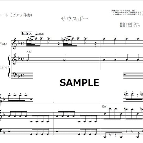 【フルート楽譜】サウスポー（ピンク・レディー）（フルートピアノ伴奏）