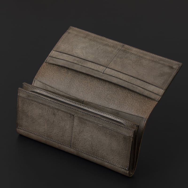 ブラウン バケッタレザー 長財布　ヌ frame long wallet frame long wallet | ヌ