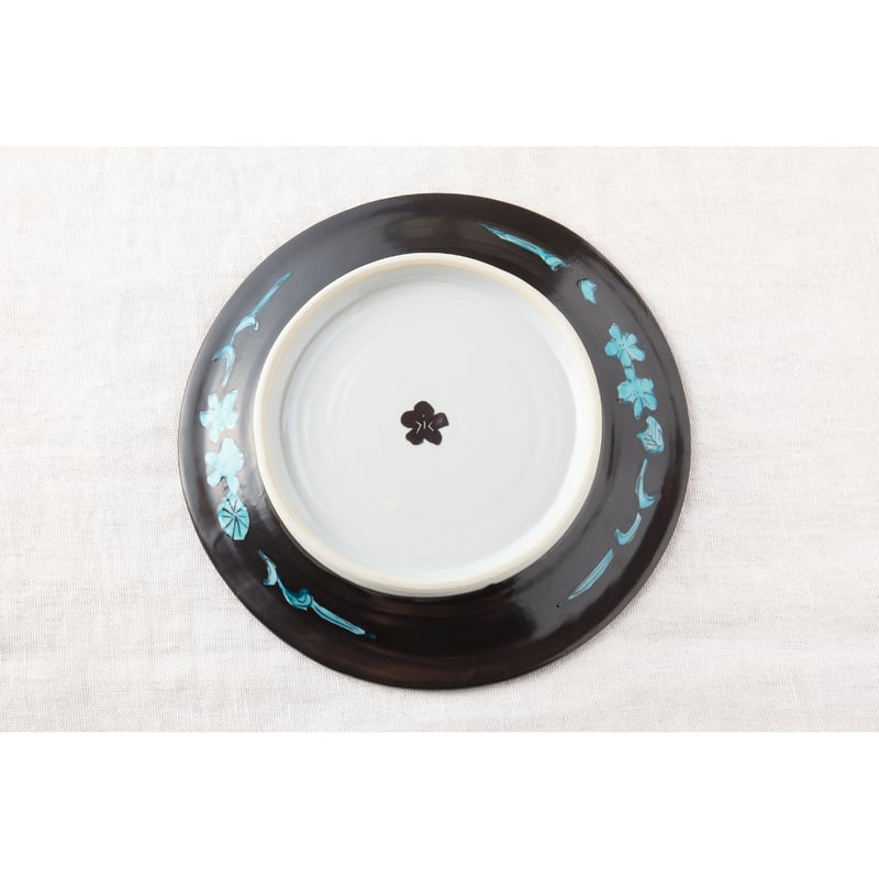 永井麻美子　皿　花柄　九谷焼 永井麻美子 九谷焼 トルコブルー 青花輪花八寸皿 | HemingArts