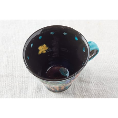 永井麻美子　百花手マグカップ　黒　305