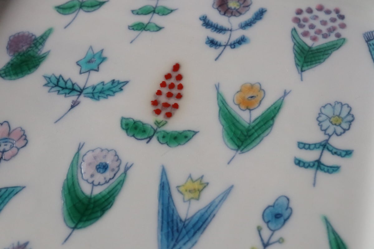 北尾正治・マキ 四角皿 花 a | HemingArts