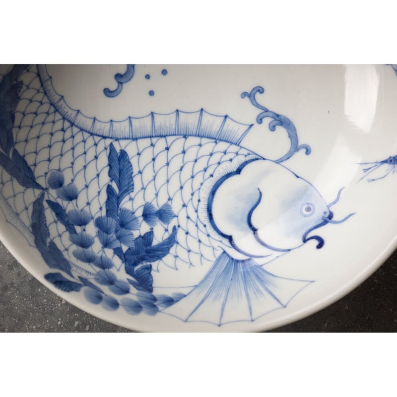 明治期超絶品九谷焼最高絵付　魚野菜尽くし手桶形水指　本物保証　逸品！ 川上真子 九谷焼 藻魚盛り鉢 | HemingArts