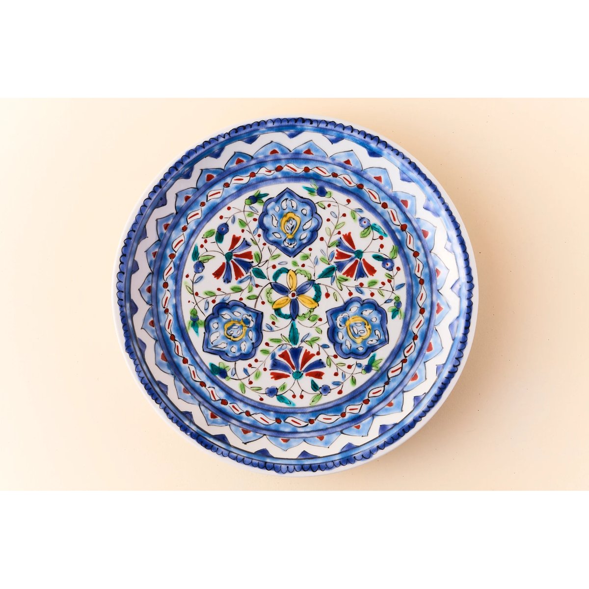 永井麻美子　皿　花柄　九谷焼 永井麻美子 九谷焼 トルコブルー 青花八寸皿 | HemingArts