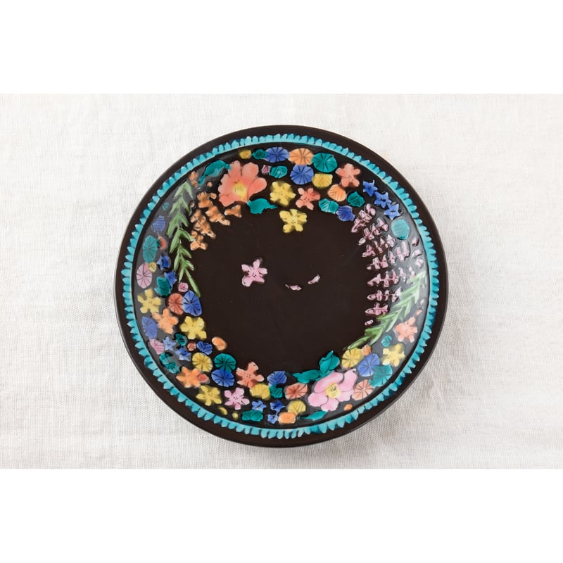 永井麻美子　皿　花柄　九谷焼 永井麻美子 皿 花柄 九谷焼