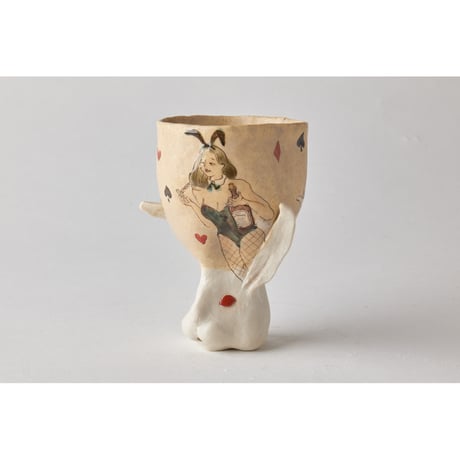 北井真衣　九谷焼　うさぎ高台カップ  eバニー