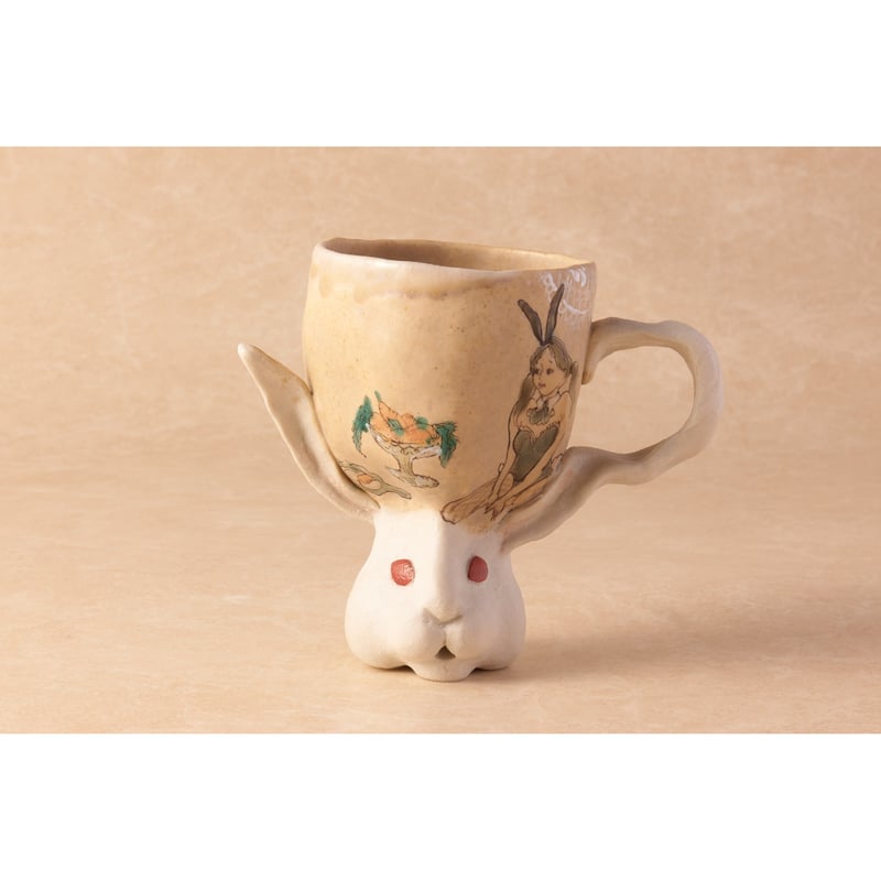北井真衣 九谷焼 うさぎ高台カップ g バニー | HemingArts