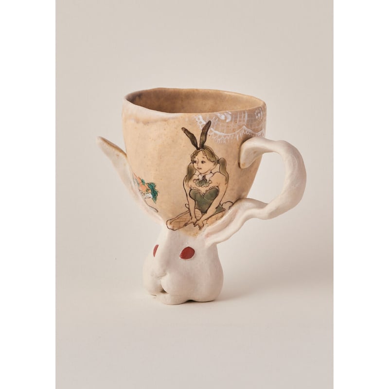 北井真衣 九谷焼 うさぎ高台カップ g バニー | HemingArts