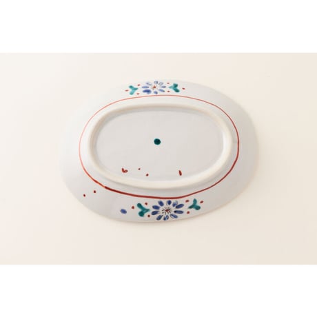 永井麻美子　色絵楕円カレー皿