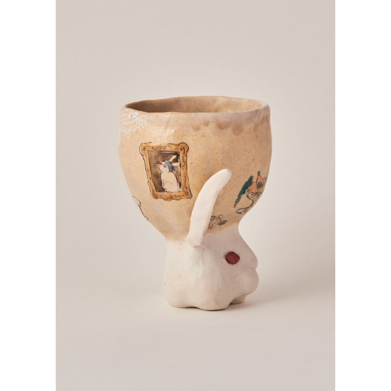 北井真衣 九谷焼 うさぎ高台カップ g バニー | HemingArts