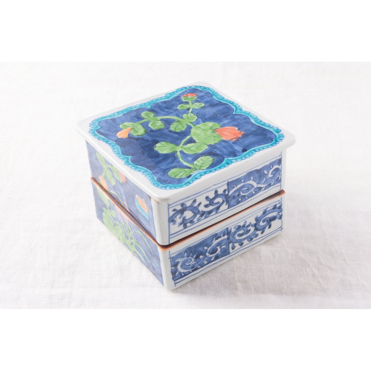 永井麻美子さん 九谷焼 二段重 新品 永井麻美子 - 作家ものの器