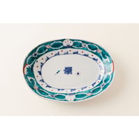 永井麻美子　色絵楕円カレー皿