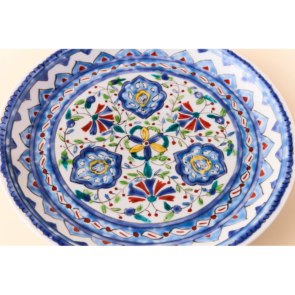 永井麻美子 九谷焼 トルコブルー 青花八寸皿 | HemingArts