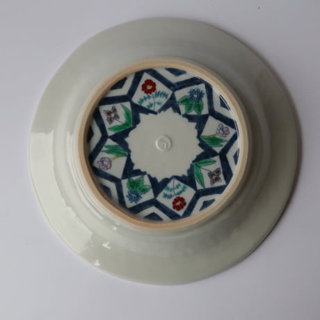 北尾正治・マキ　丸皿  花