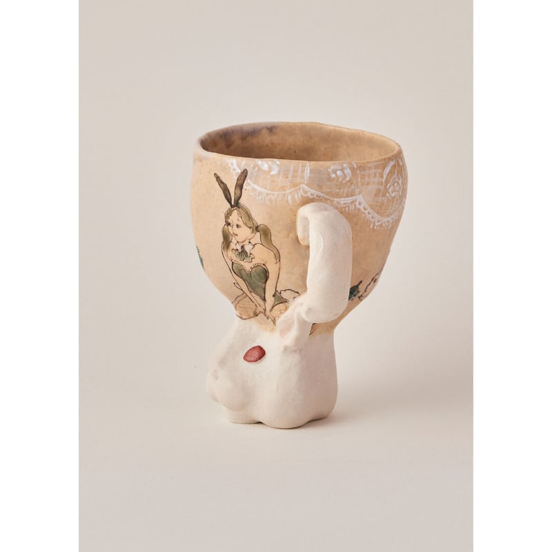 北井真衣 九谷焼 うさぎ高台カップ g バニー | HemingArts