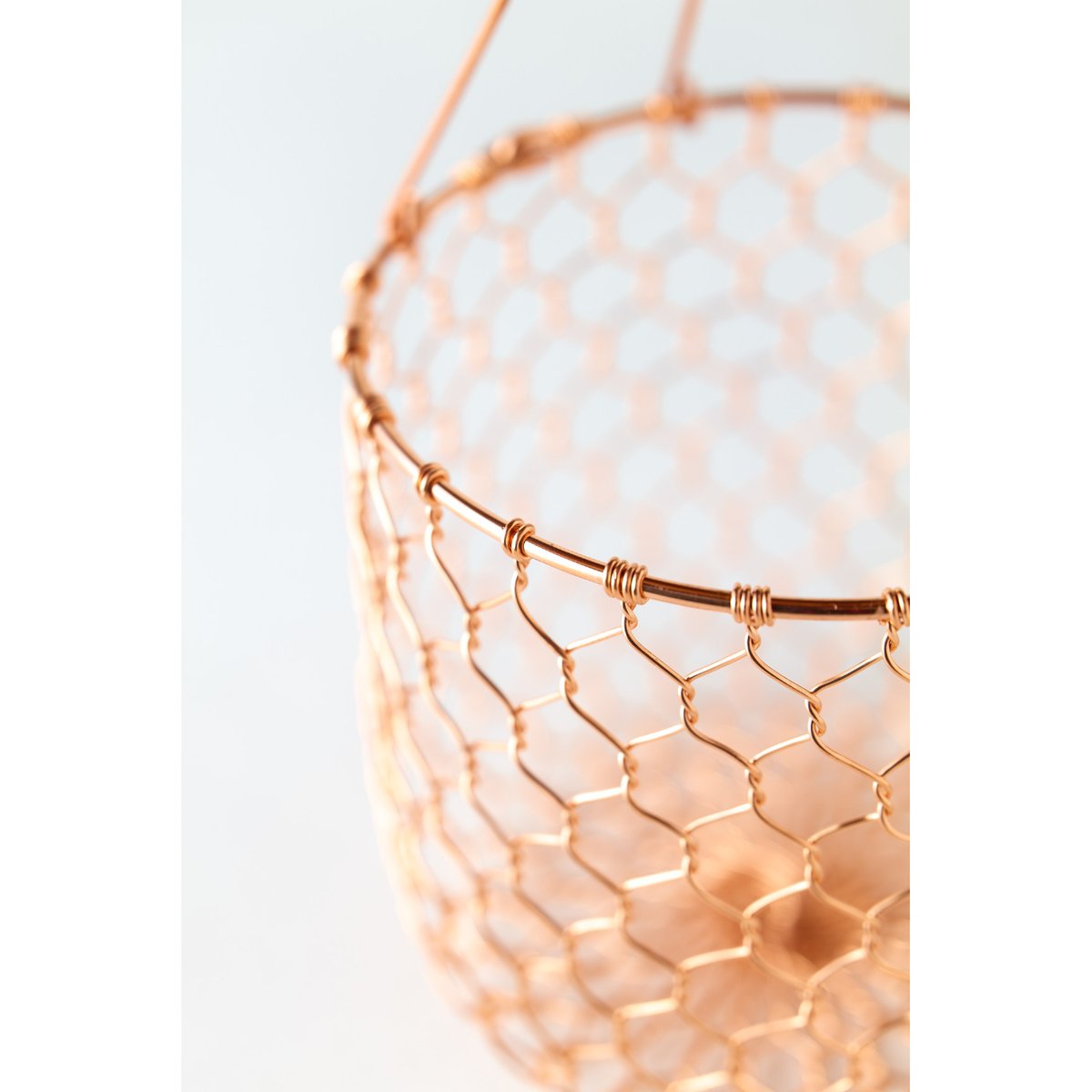 新品】 京の金網細工 辻和金網 銅オーバル型かご