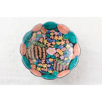 永井麻美子　百花手輪花７寸浅鉢　黒　309A