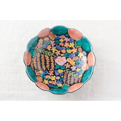 永井麻美子 百花手風輪花 小皿 永井麻美子 百花手風輪花 小皿