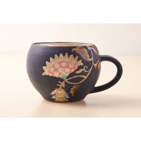 稲積佳谷　夢窓華　紺　丸マグカップ