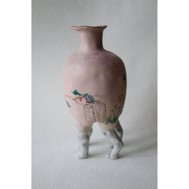 北井真衣さん　アニマルセラピー　壺　九谷焼 北井真衣さんアニマルセラピー壺九谷焼