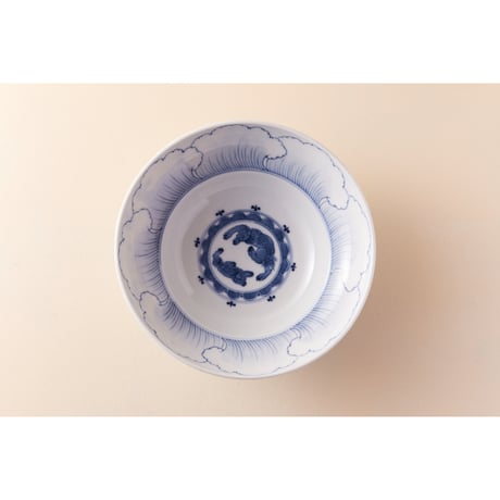 川上真子　九谷焼　獅子牡丹　小鉢