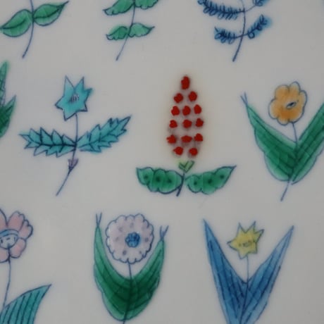 北尾正治・マキ　四角皿　花　a
