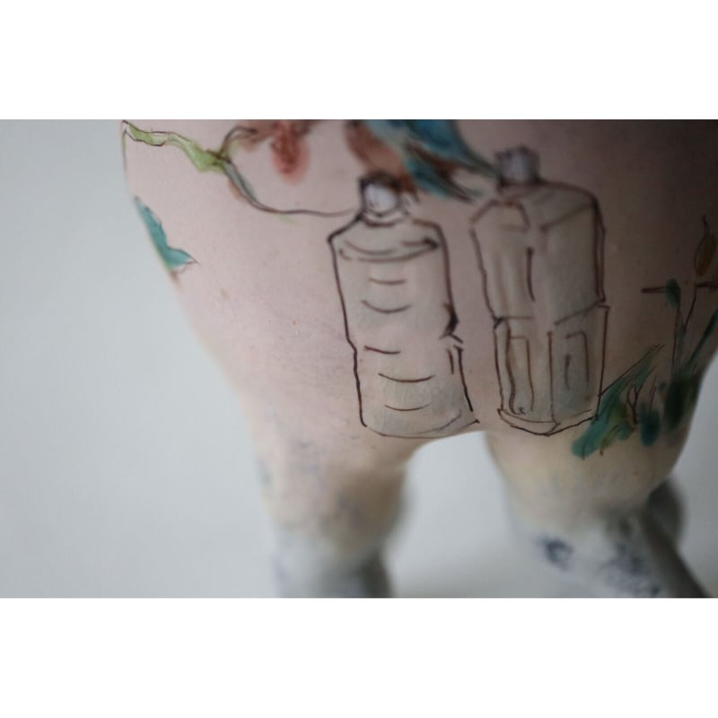 北井真衣さん　アニマルセラピー　壺　九谷焼 北井真衣さんアニマルセラピー壺九谷焼