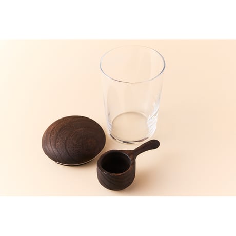桐のコーヒー豆スプーンとコーヒーキャニスター 　予約作品 送料込み