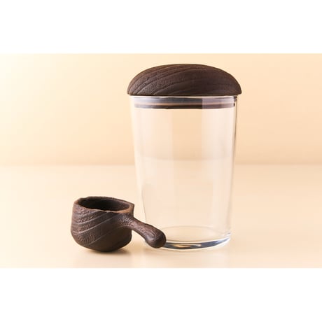 桐のコーヒー豆スプーンとコーヒーキャニスター 　予約作品 送料込み