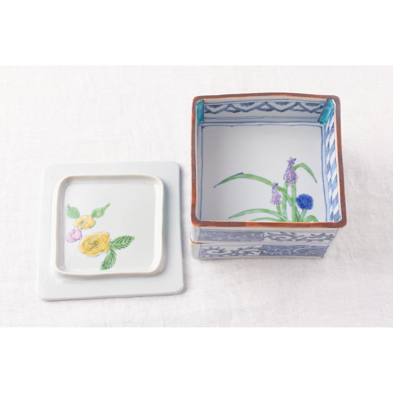 永井麻美子さん　九谷焼　二段重　新品 永井麻美子 九谷焼 ブルーガーデン二段お重 405 | HemingArts