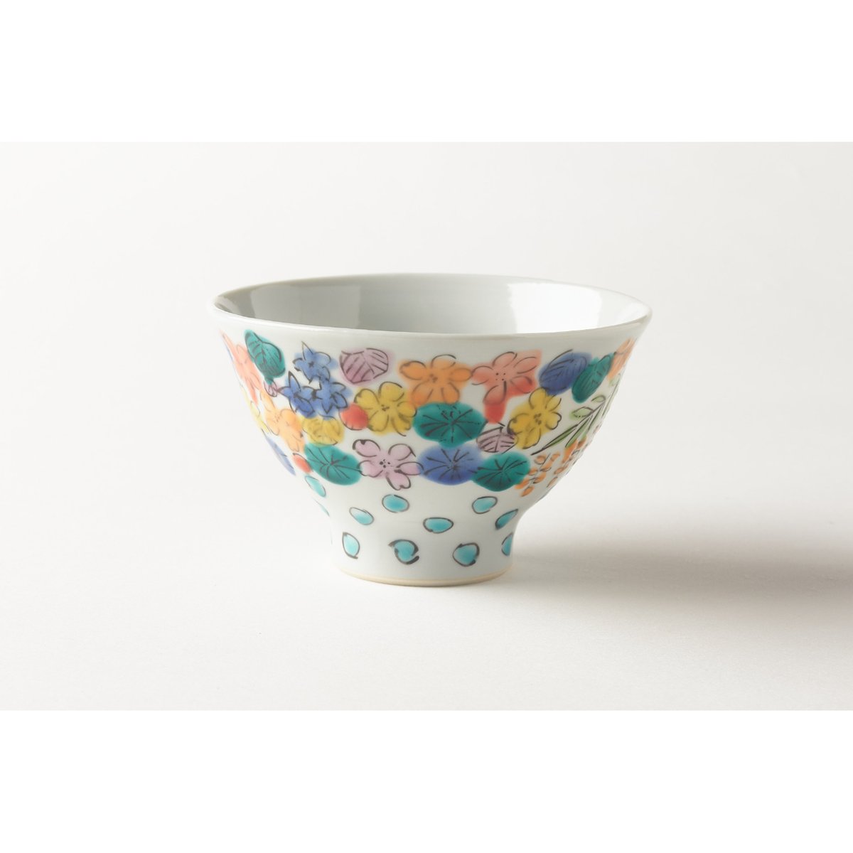 永井麻美子 九谷焼 百花手風 めし碗 中 | HemingArts