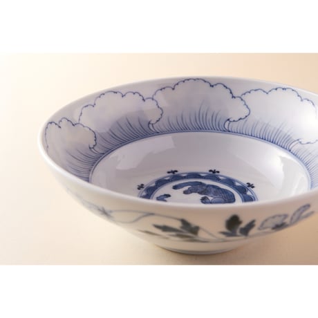 川上真子　九谷焼　獅子牡丹　小鉢